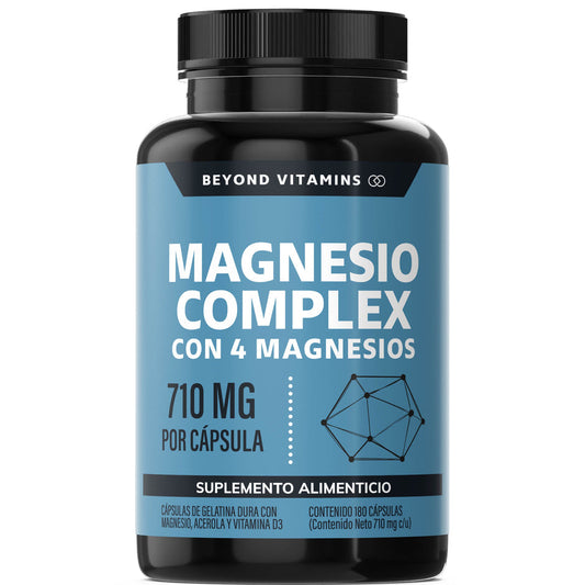 BEYOND VITAMINS – Magnesio Complex con 4 Magnesios (710 mg por cápsula)